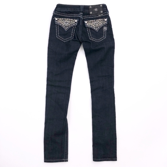 Miss Me Denim - Miss Me Jeans Bling Dark Wash Straight Jeans Sz 23